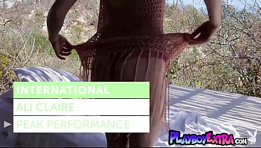 Glamorous naked blonde Ali Claire introducing her amazing natural curves