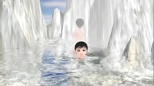 Leo Anime girl take a unisex hot spring in a unexplored place.