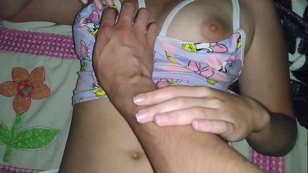 My best friend’s girlfriend visits me wearing Barbie panties and I give her a delicious creampie. Real home video