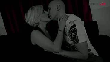 Nasty cougar in fishnet gets a big cock