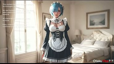 The maid Rem’s job is not only to clean, but also to let herself be fucked whenever the master wants. [AI]