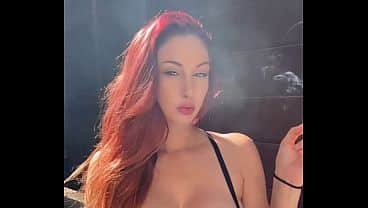 Artemisia Love hot solo smoking session outdoor big juicy tits long sexy hair