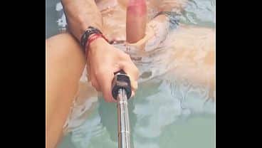 Hot Stud Jacuzzi Masturbation – Spitting on His Thick Cock