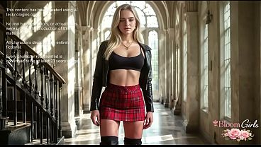 I fucked the tight pussy and ass of a new 18-year-old student at our academy. She moans like a real slut![AI]