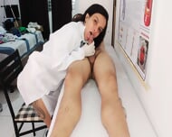 Latina Nurse Gives Unexpected Handjob Blowjob During Checkup