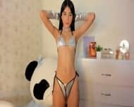Latina teen Veronique bikini striptease