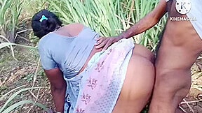 Marathi Aunty Cudai In Field With Sugar Cane