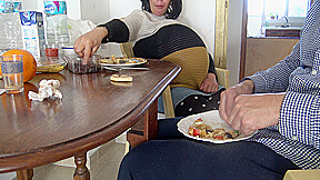 Pregnant Stepmother Lets Stepson Masturbate And Cum All Over Her