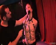 Redhead Bondage Model Gets Chained And Handled By Dominant